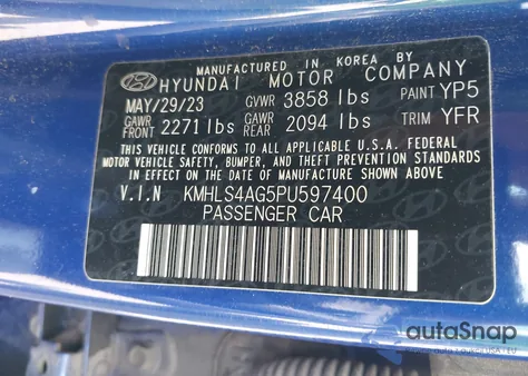 2023 Hyundai Elantra Sel from USA, damaged, VIN KMHLS4AG5PU597400